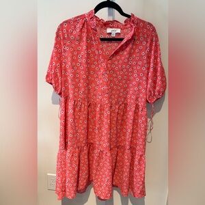 CeCe Red Floral Mini Dress